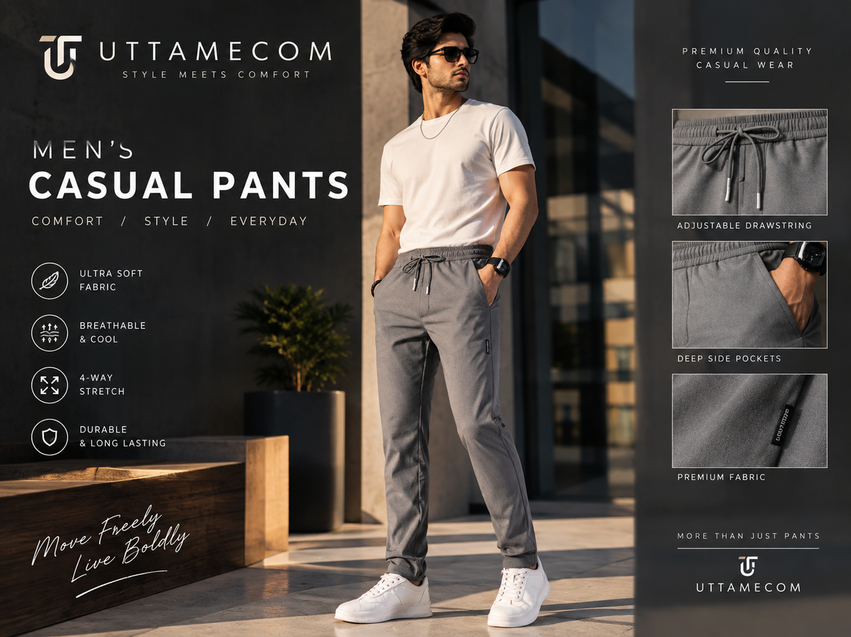 Men's Lightweight Stretch Jogger Pants in Slate Gray – Quick-Dry Track Pants