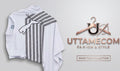 Puma Men's Graphic Track Tee – Premium White & Black Curved Striped Sportswear